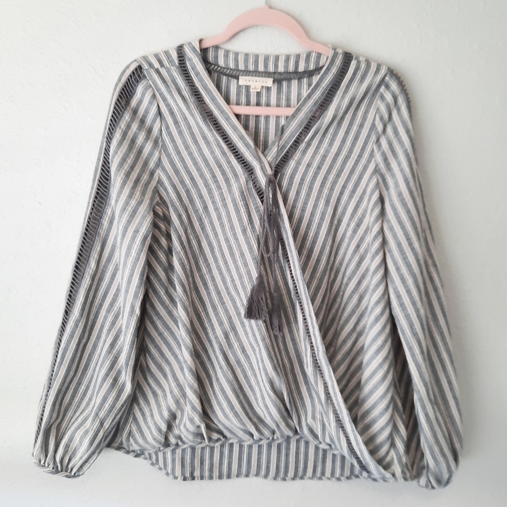 Promesa Striped Peasant Blouse L